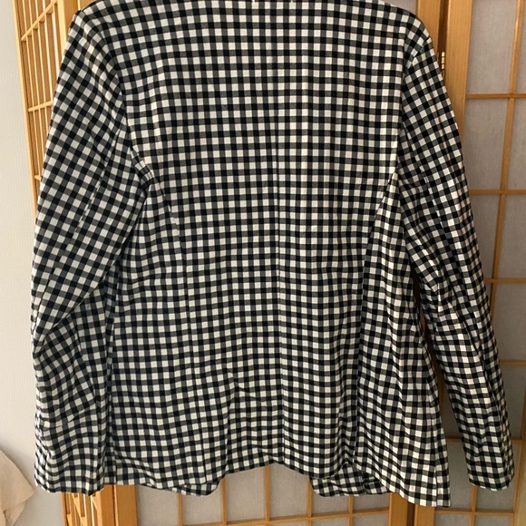 Maurices Buffalo Check Plaid Blazer Jacket Checkered  Black White Coat  Medium - Picture 4 of 5